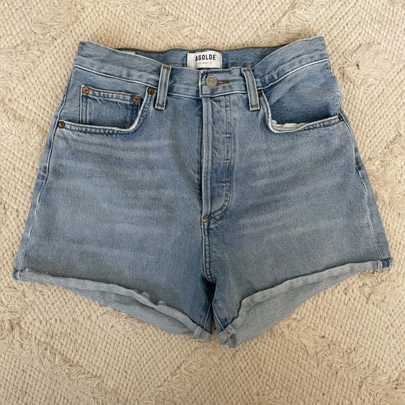 Agolde Dee High Rise Rolled Hem Shorts - Picture 3 of 3